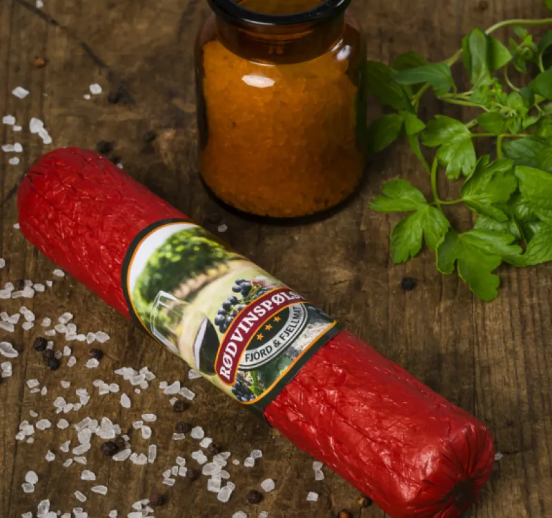 Hot Spekebua Rødvinspølse 260g ( Fjord og Fjellmat)